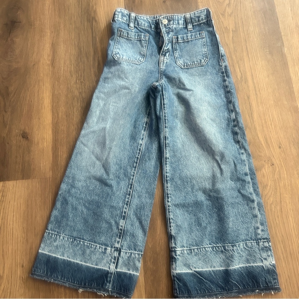 GAP Kids Denim Wide-Leg Jeans Sz 10 High Stride Ankle